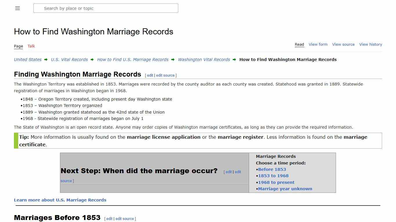 How to Find Washington Marriage Records • FamilySearch