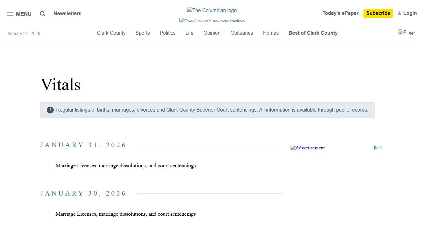 Vitals - The Columbian